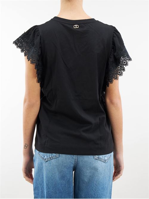 T-shirt with macramé sleeves Twinset TWIN SET | T-shirt | TT22606